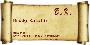 Bródy Katalin névjegykártya
